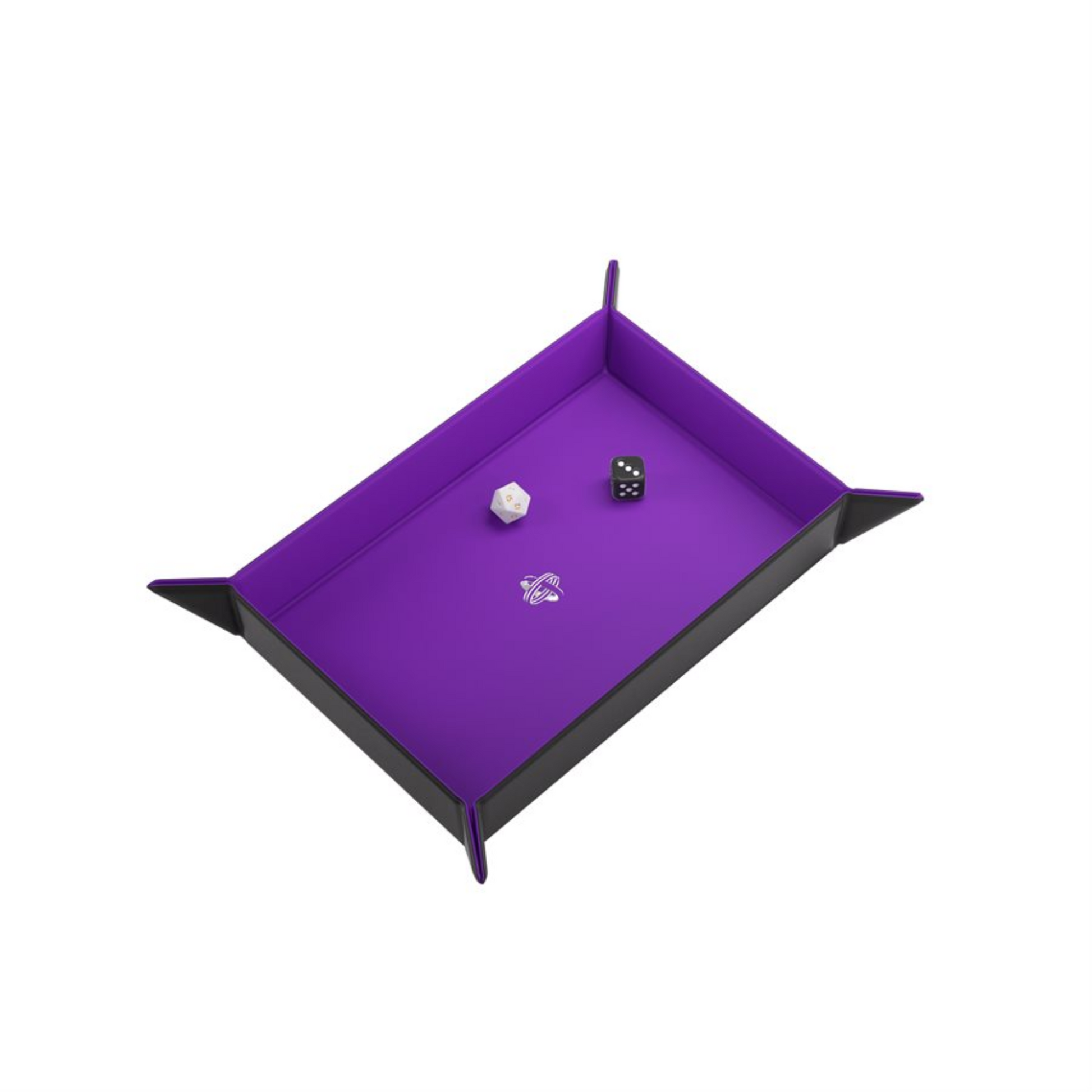 Gamegenic Rectangular Magnetic Dice Tray Black with Purple