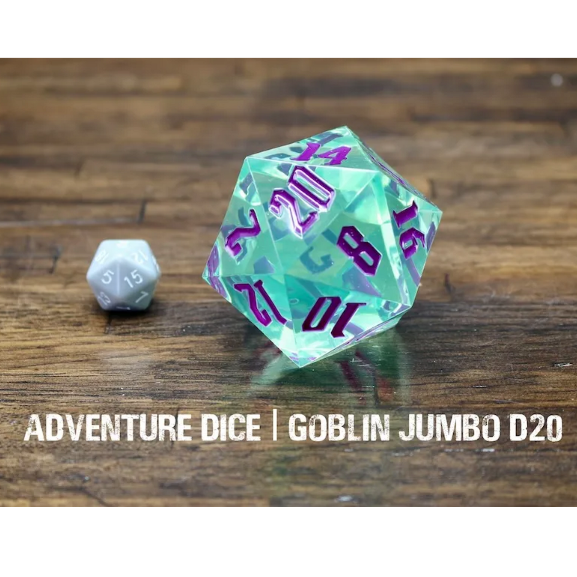 Goblin Jumbo Aqua/Purple Translucent d20 Adventure Dice