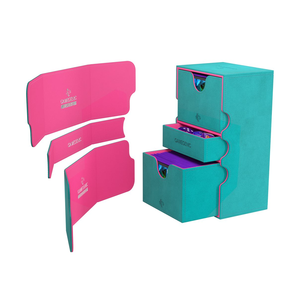 Deck Box: Stronghold XL: Teal / Pink (200) - A Muse N Games