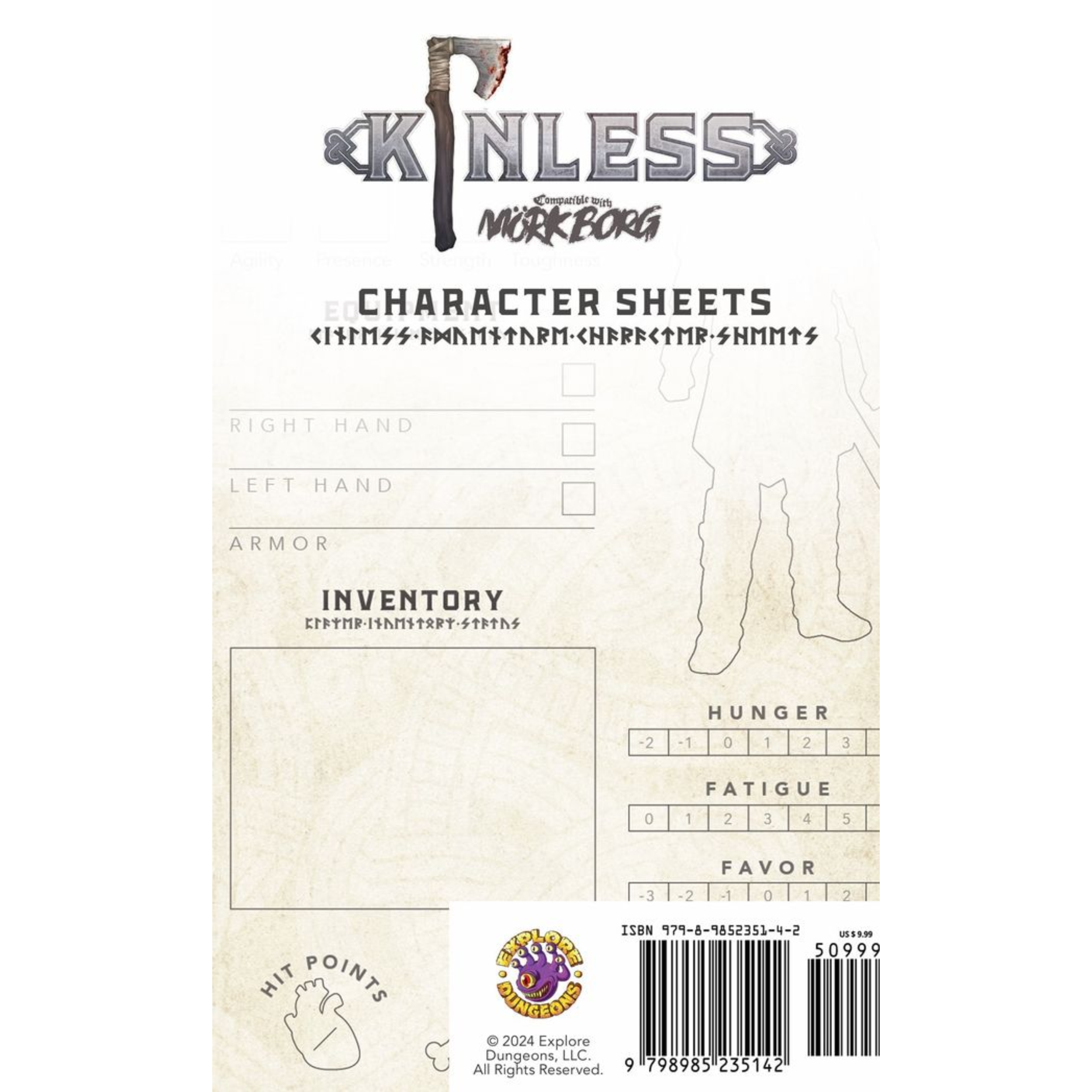 Kinless Character Sheets