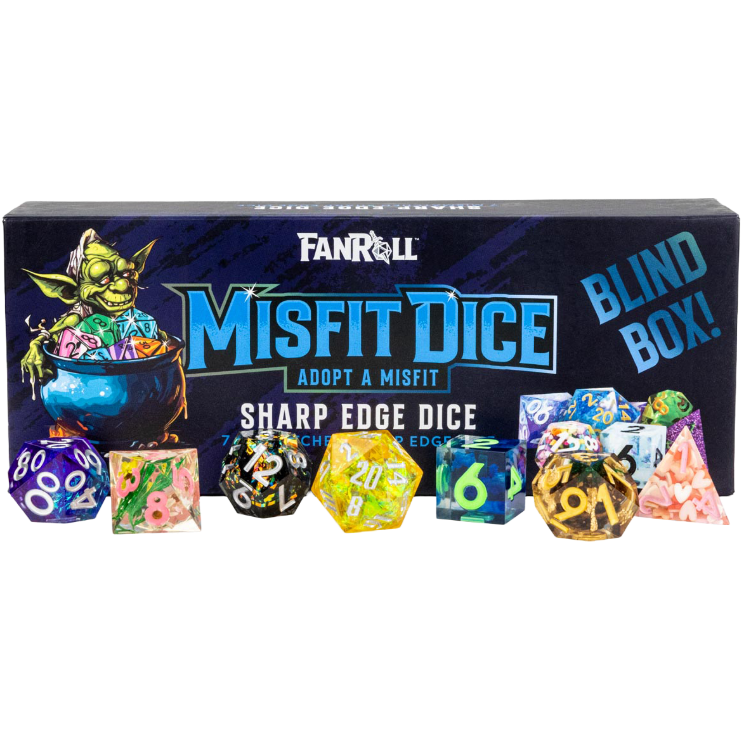Mystery Misfit Sharp Edge Resin Polyhedral Dice Set