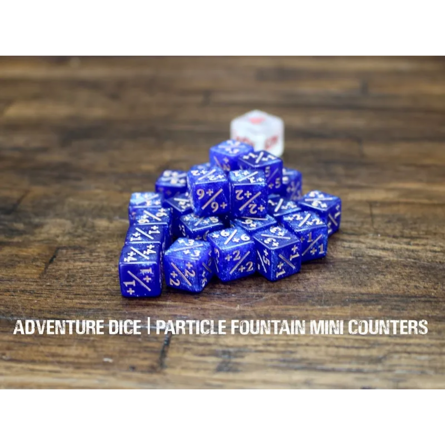 Particle Fountain Blue/White Mini Counters Adventure Dice