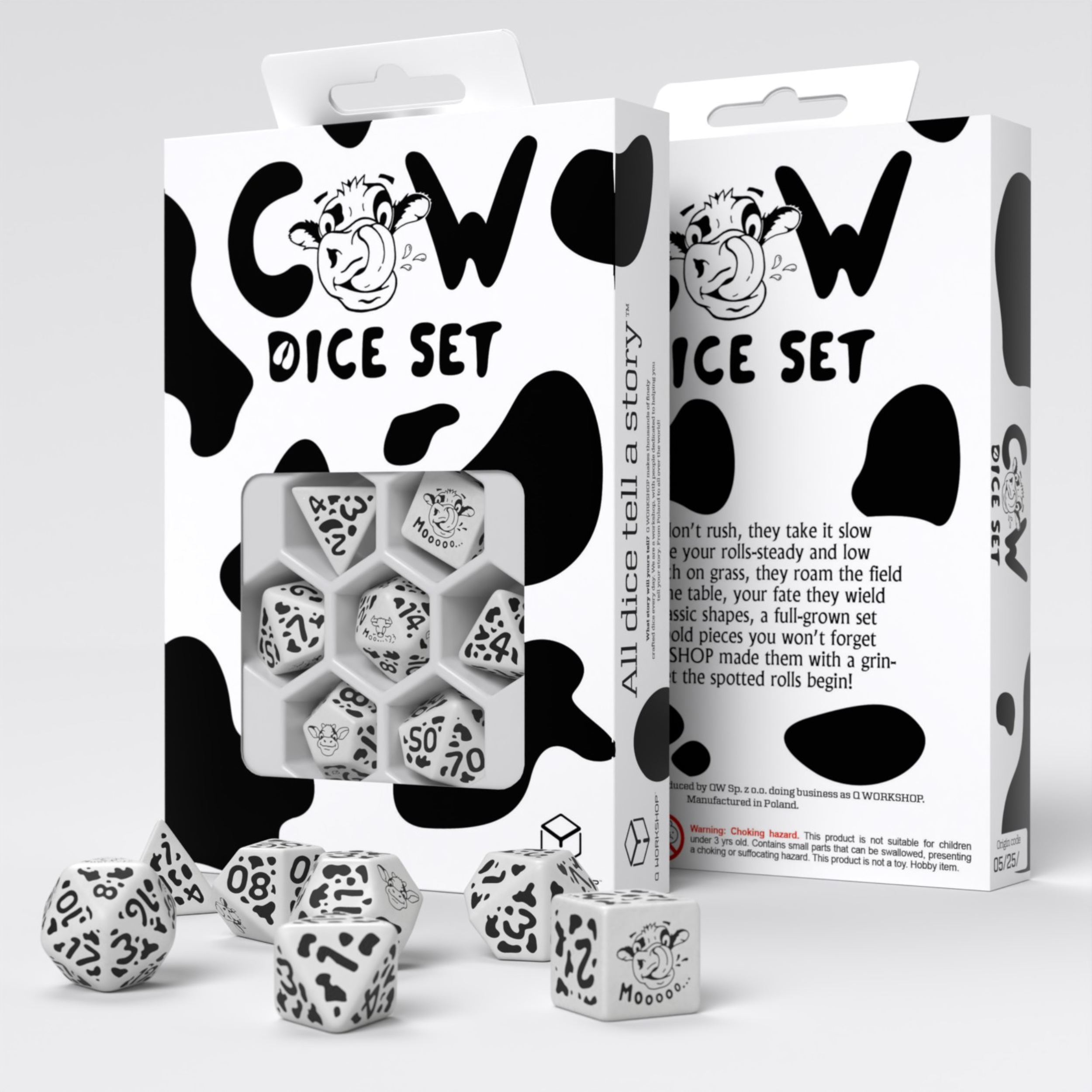 Q Workshop Cow Dice Set Moozilla