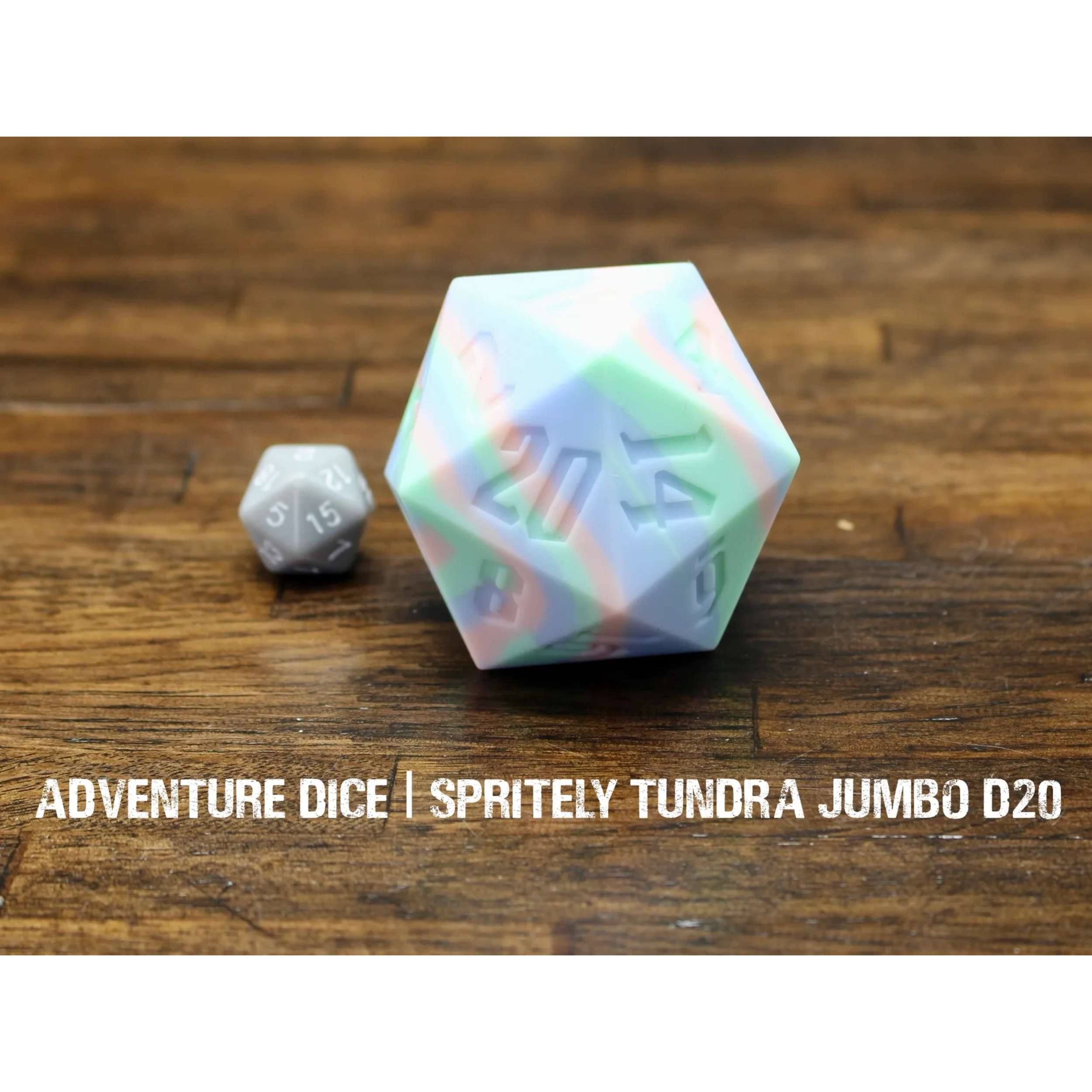 Spritely Tundra Jumbo Pastel Rainbow Silicone d20 Adventure Dice
