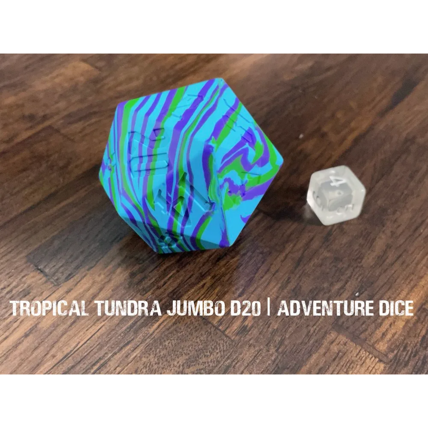 Tropical Tundra Jumbo Silicone D20 blue and green swirl