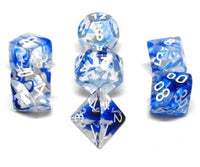 CHX27466 Dark Blue/White Nebula 7PC Polyhedral Dice Set image 0