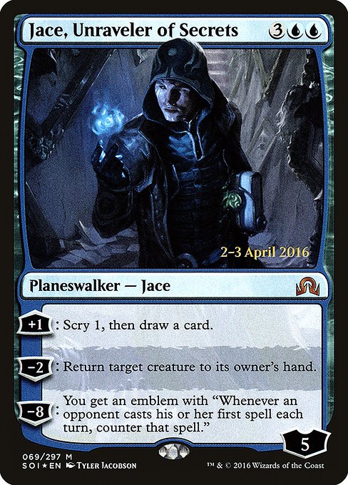 Jace, Unraveler of Secrets (69s) [Shadows over Innistrad Promos]