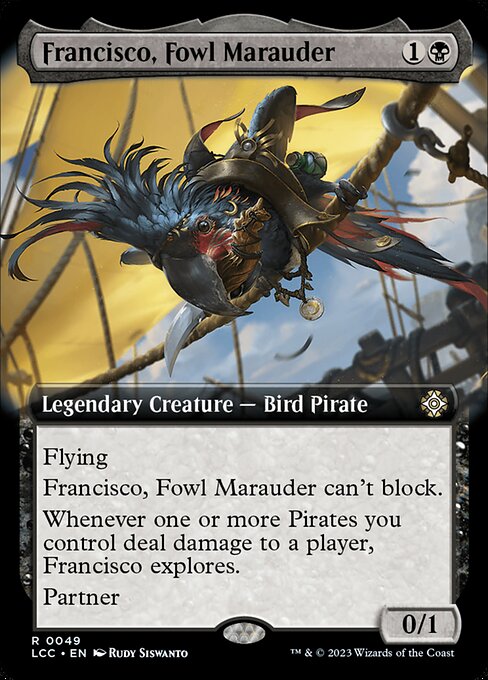 Francisco, Fowl Marauder (49) [The Lost Caverns of Ixalan Commander] [Extended Art]