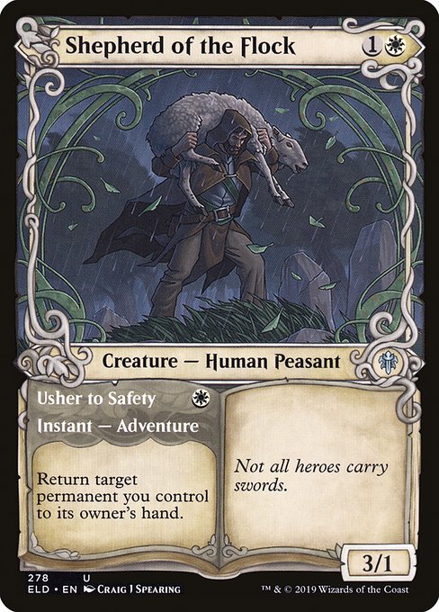 Shepherd of the Flock // Usher to Safety (278) [Throne of Eldraine] [Showcase]