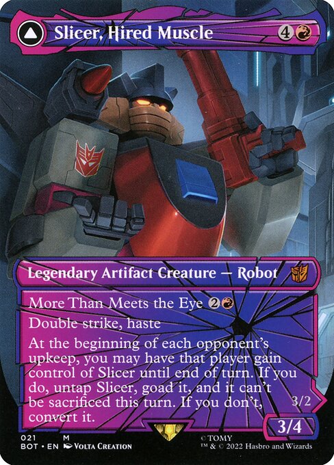 Slicer, Hired Muscle // Slicer, High-Speed Antagonist (21) [Transformers] [Borderless]