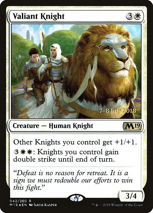 Valiant Knight (42s) [Core Set 2019 Promos]