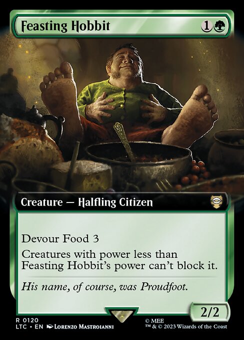 Feasting Hobbit (120) [Tales of Middle-earth Commander] [Extended Art]