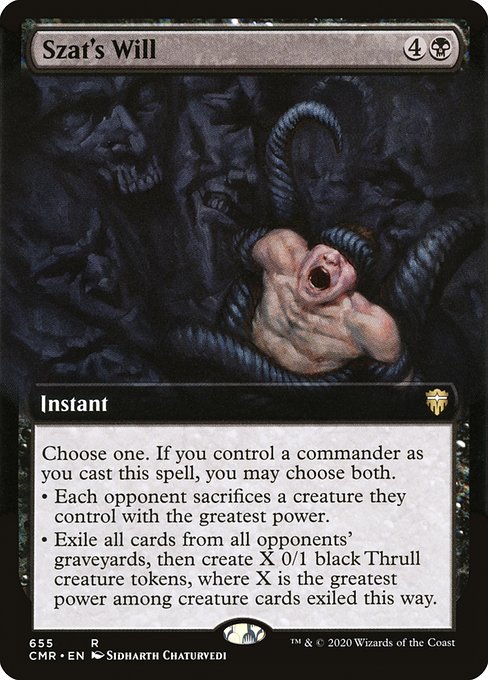 Szat's Will (655) [Commander Legends] [Extended Art]