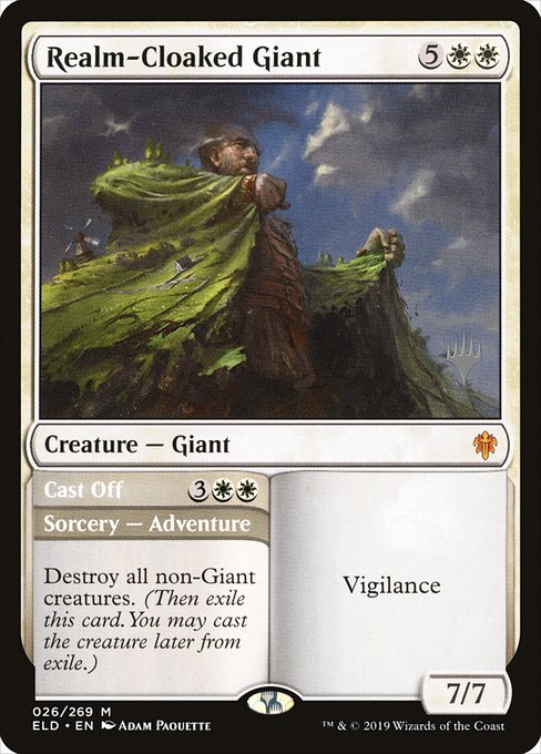 Realm-Cloaked Giant // Cast Off (26p) [Throne of Eldraine Promos]