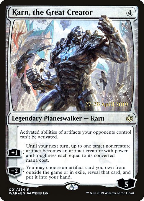 Karn, the Great Creator (1s) [War of the Spark Promos]