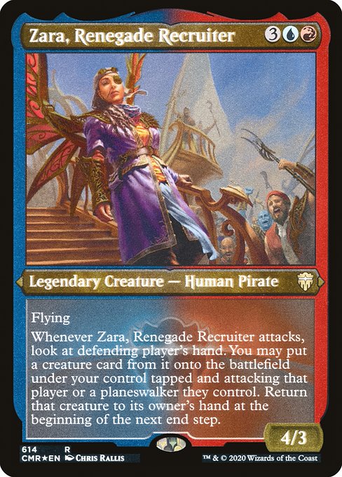 Zara, Renegade Recruiter (614) [Commander Legends] [Etched]