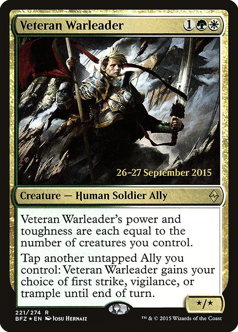 Veteran Warleader (221s) [Battle for Zendikar Promos]