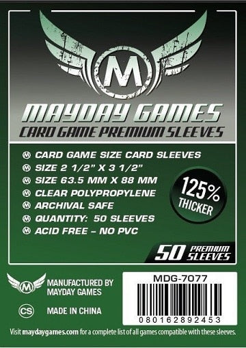 MDG7077 Premium Standard 63.5mm X 88mm 50 Mayday Sleeves image 0