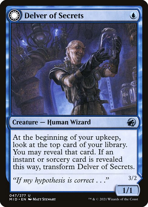 Delver of Secrets // Insectile Aberration (47) [Innistrad: Midnight Hunt]