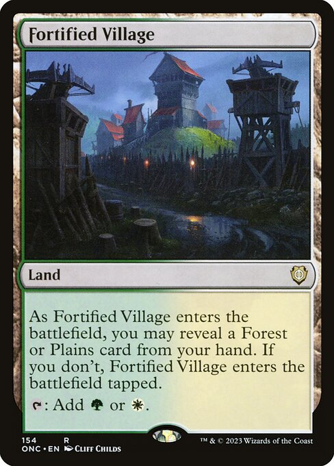 Fortified Village (154) [Phyrexia: All Will Be One Commander]