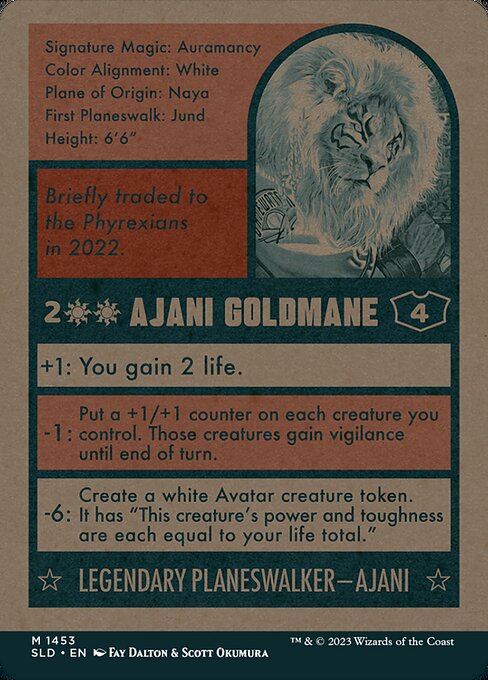 Ajani Goldmane // Ajani Goldmane (1453) [Secret Lair Drop] [Full Art, Borderless] Reverse