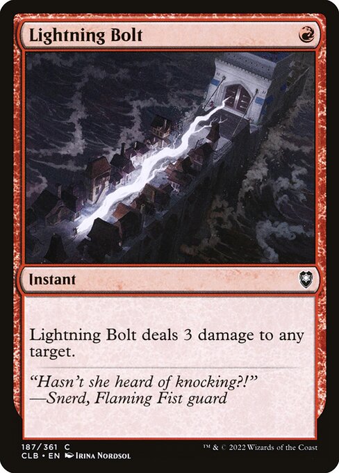 Lightning Bolt (187) [Commander Legends: Battle for Baldur's Gate]