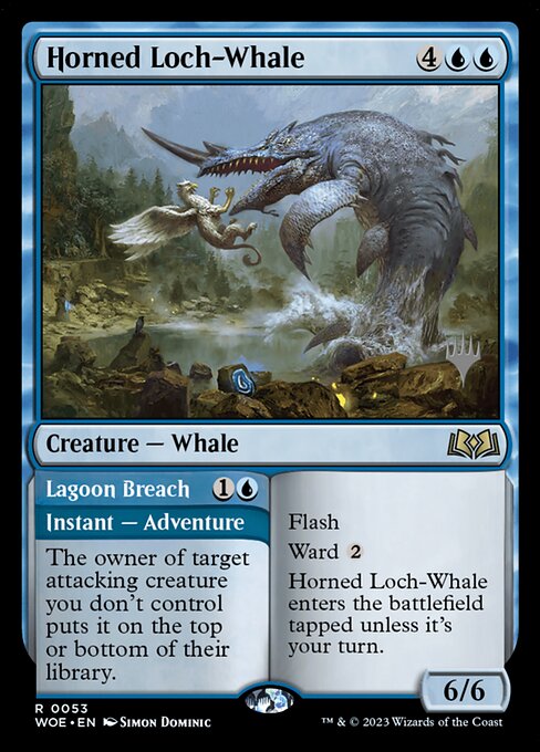Horned Loch-Whale // Lagoon Breach (53p) [Wilds of Eldraine Promos]