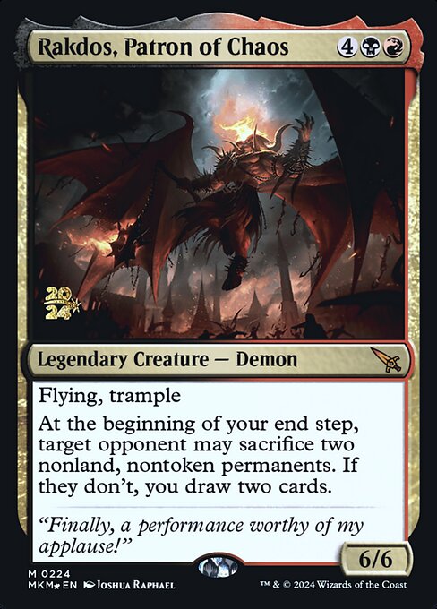 Rakdos, Patron of Chaos (224s) [Murders at Karlov Manor Promos]