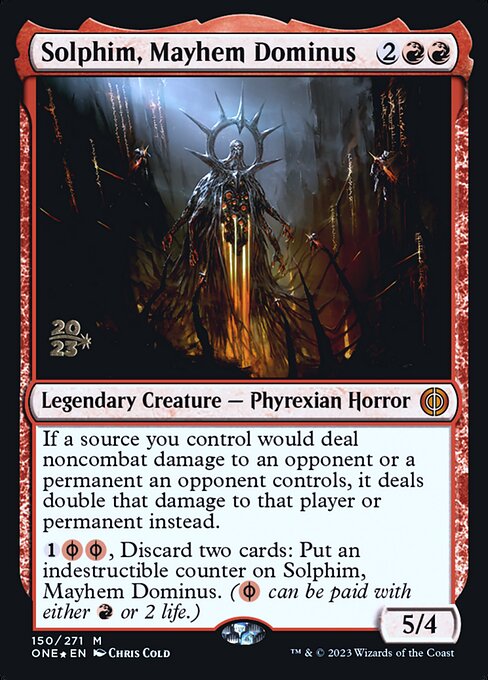 Solphim, Mayhem Dominus (150s) [Phyrexia: All Will Be One Promos]