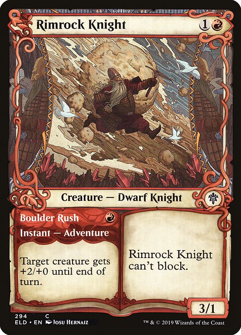 Rimrock Knight // Boulder Rush (294) [Throne of Eldraine] [Showcase]