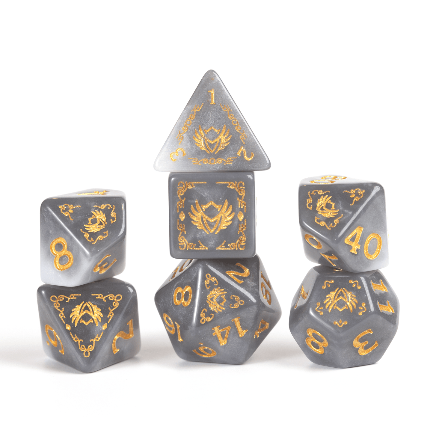 Sirius Dice D&amp;D Adventure Dice Set Paladin: White/Grey image 0