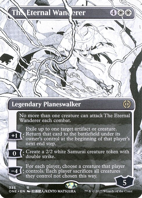 The Eternal Wanderer (335) [Phyrexia: All Will Be One] [Showcase, Borderless]