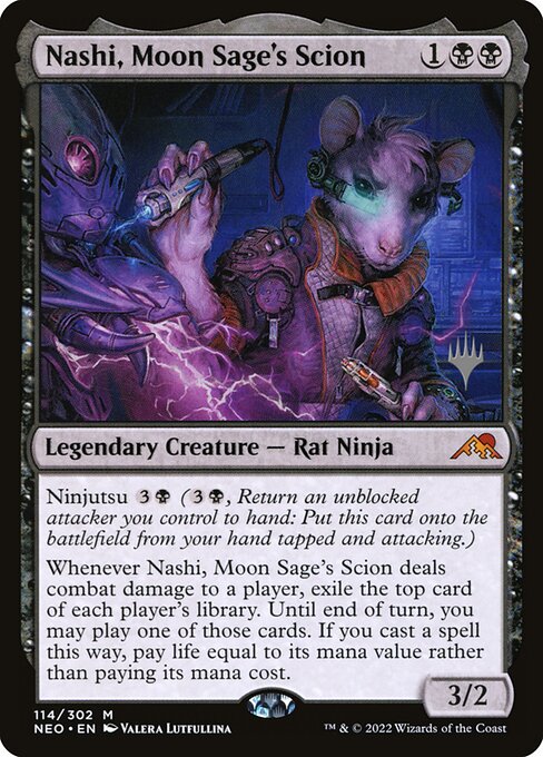 Nashi, Moon Sage's Scion (114p) [Kamigawa: Neon Dynasty Promos]