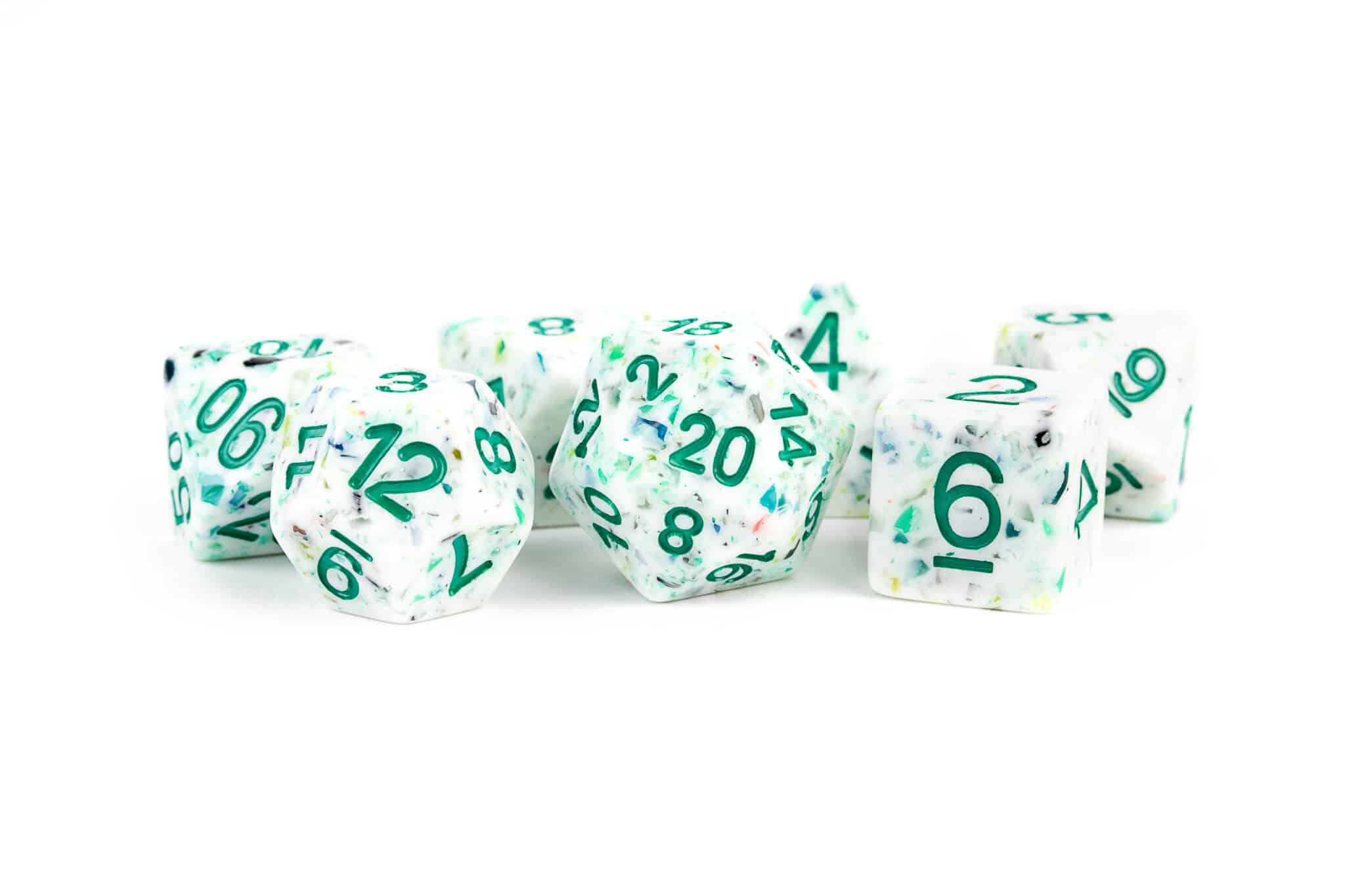 MDG Recycled Rainbow Resin 7 Piece Dice Set image 0