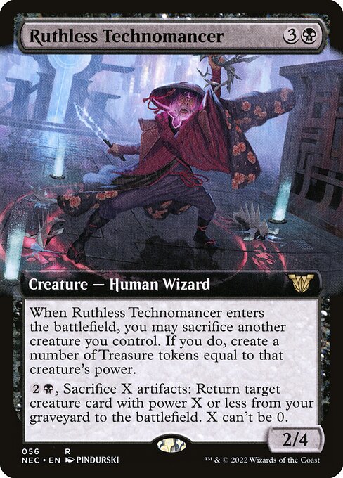 Ruthless Technomancer (56) [Neon Dynasty Commander] [Extended Art]
