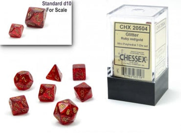 CHX20504 Mini Ruby Red/Gold Glitter 7PC image 0