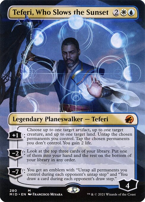 Teferi, Who Slows the Sunset (280) [Innistrad: Midnight Hunt] [Borderless]