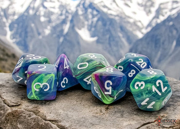 Chessex Mega-Hedral Waterlilly White 7pc Dice Set image 0