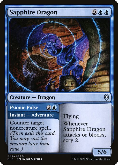 Sapphire Dragon // Psionic Pulse (94) [Commander Legends: Battle for Baldur's Gate]