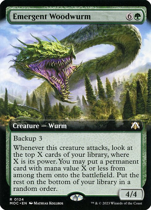 Emergent Woodwurm (124) [March of the Machine Commander] [Extended Art]