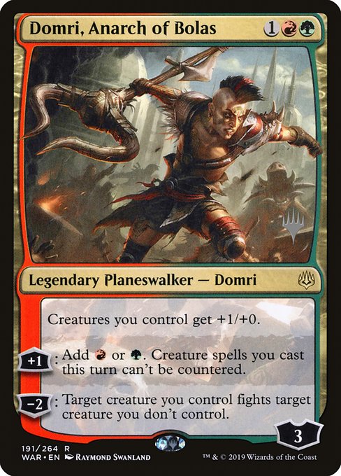 Domri, Anarch of Bolas (191p) [War of the Spark Promos]