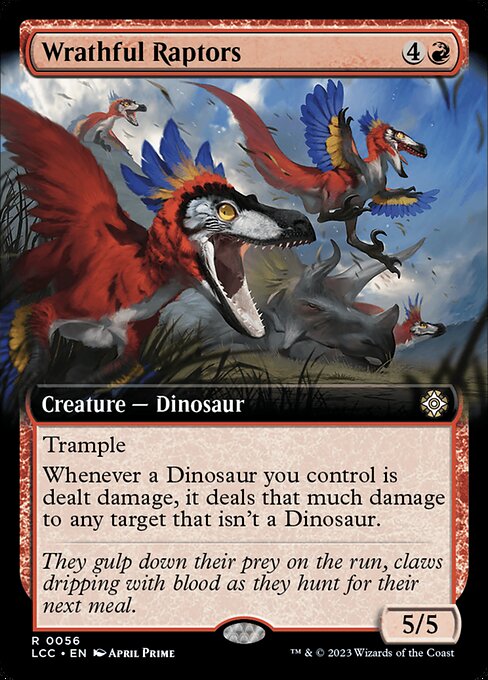 Wrathful Raptors (56) [The Lost Caverns of Ixalan Commander] [Extended Art]