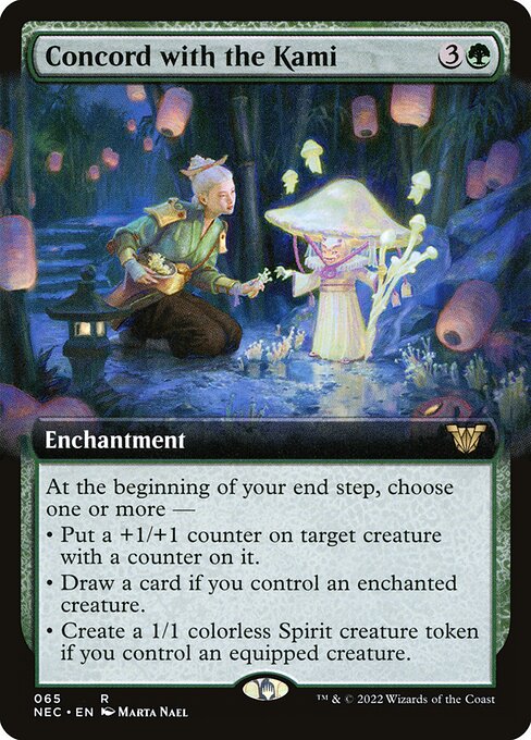 Concord with the Kami (65) [Neon Dynasty Commander] [Extended Art]