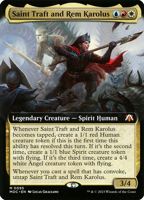 Saint Traft and Rem Karolus (95) [March of the Machine Commander] [Extended Art]