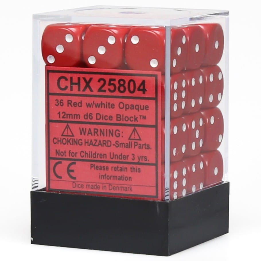 CHX25804 36D6 Opaque Red / White 12mm image 0