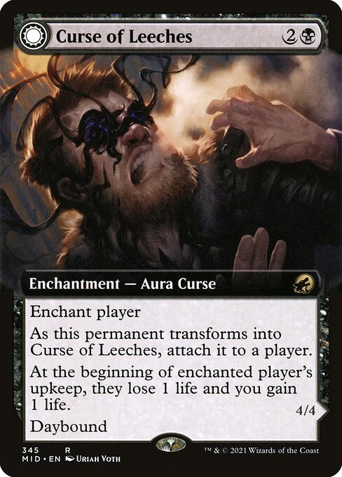 Curse of Leeches // Leeching Lurker (345) [Innistrad: Midnight Hunt] [Extended Art]