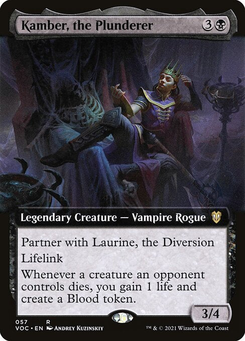 Kamber, the Plunderer (57) [Crimson Vow Commander] [Extended Art]
