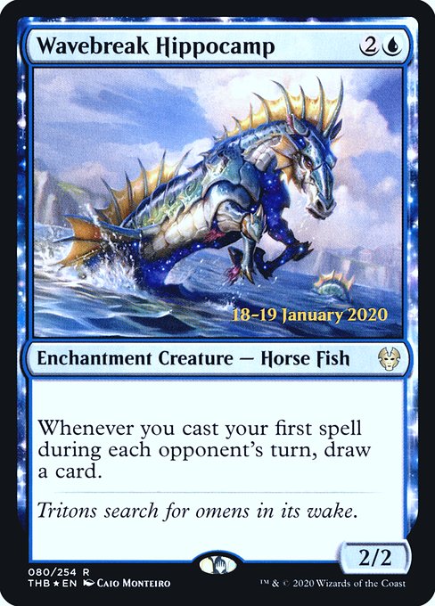 Wavebreak Hippocamp (80s) [Theros Beyond Death Promos]