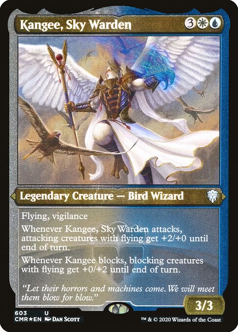 Kangee, Sky Warden (603) [Commander Legends] [Etched]