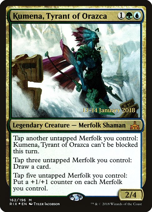 Kumena, Tyrant of Orazca (162s) [Rivals of Ixalan Promos]